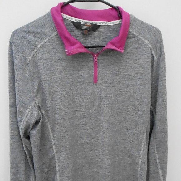 Mountain Warehouse Women's Gray & Fuchsia Pink Quick Drying IsoCool 1/4 Zip-US12 - Picture 1 of 4
